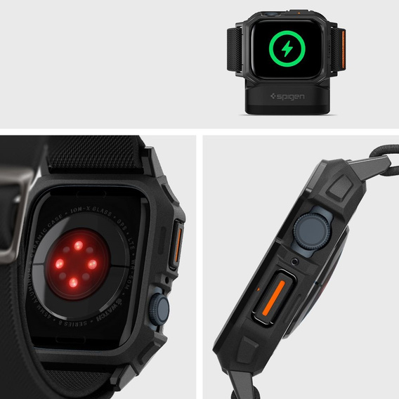 Чехол ремешок SPIGEN до Apple Watch 4/5/6/7/SE 44/45mm, Rugged Armor Pro, Charcoal Grey