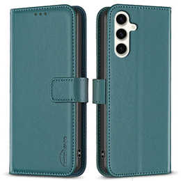 Чохол-книжка для Samsung Galaxy S23 FE, BINFEN Wallet, зелений + скло 9H