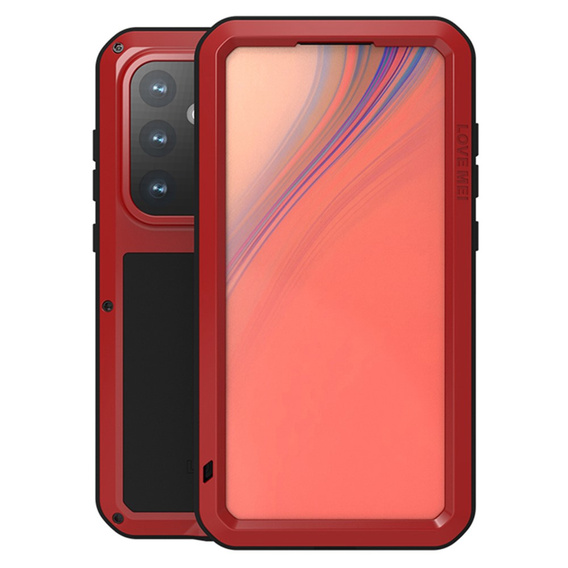 Чехол Love Mei до Samsung Galaxy S24 FE, armored with glass, красный