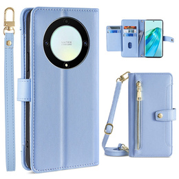 Откидной чехол для Honor Magic5 Lite, Wallet Zipper Pocket, синий