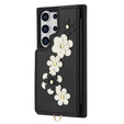 Чохол для Samsung Galaxy S25 Ultra, Leather Flower Card Slot, чорний