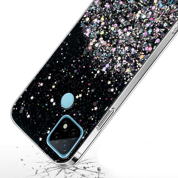 Чoхол до Realme C21, Glittery, чорний