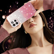 Чохол для Motorola Moto G56 5G, Glitter Flower, рожевий rose gold
