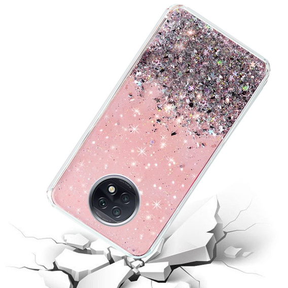 Чехол до Xiaomi Redmi Note 9T 5G, Glittery, розовый