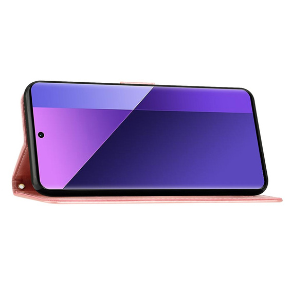 Чохол-книжка для Xiaomi Redmi Note 13 Pro+, Butterfly, рожевий rose gold