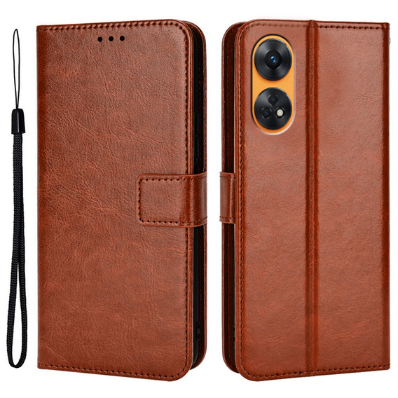 Чохол-книжка для Oppo Reno8 T, Wallet, коричневий
