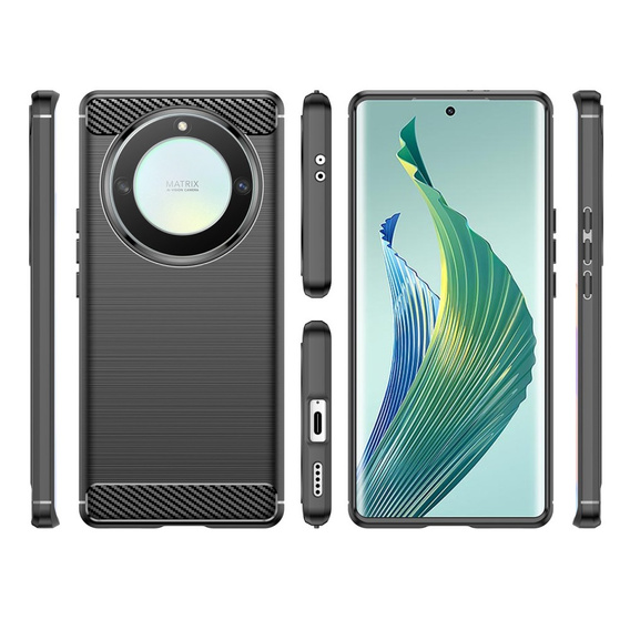 Чехол до Honor Magic 5 Lite, Carbon, чёрный