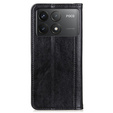 Чохол-фліп для Xiaomi Poco F6 Pro, Split Leather, чорний