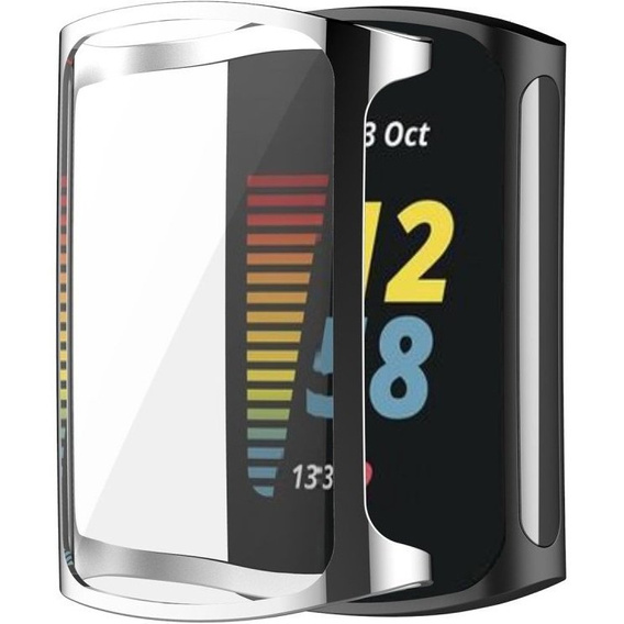Чехол со встроенным стеклом для Fitbit Charge 5, Silver