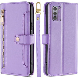 Откидной чехол для Nokia G42, Wallet Zipper Pocket, фиолетовый