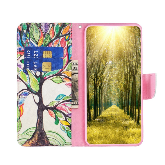 Откидной чехол для Samsung Galaxy M34, Wallet, tree of life, белый