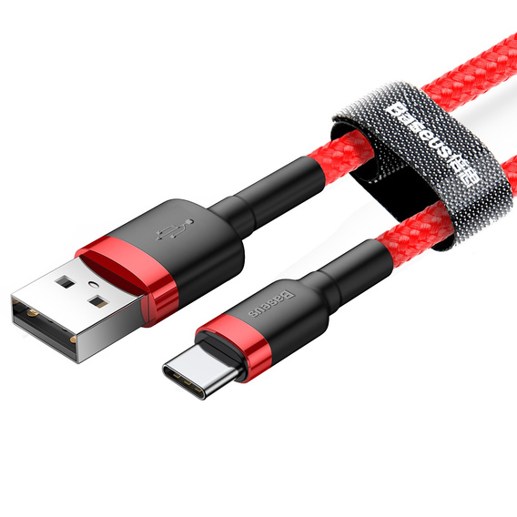 BASEUS Cafule Кабель Type-C 3A 0.5M - Чёрный/Красный