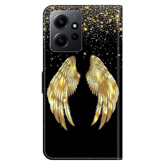 Откидной чехол для Xiaomi Redmi Note 12 4G, Wallet Wings, золотой