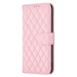 Чохол-сумка для Motorola Moto G24 / G24 Power / G04, Rhombus Crossbody Leather, рожевий rose gold