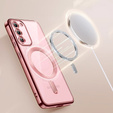Чехол для Samsung Galaxy S23, Electro MagSafe, розовый rose gold + стекло для экрана