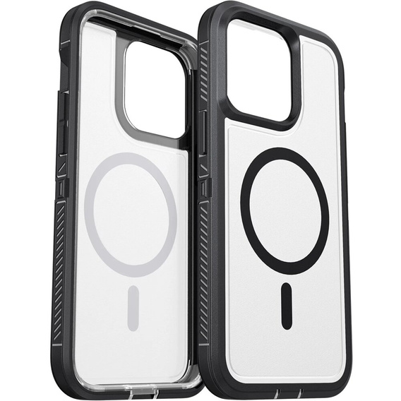 Чохол з рамкою для iPhone 14 Pro, для MagSafe, прозорий / чорний
