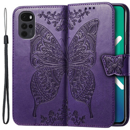 Чохол-книжка для Motorola Moto G22, Butterfly, фіолетовий