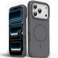 Силіконовий чохол для iPhone 17 Pro Max, для MagSafe, протиударний, сірий