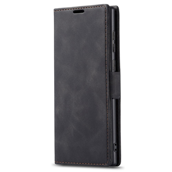 Чехол для Samsung Galaxy S24 Ultra, ERBORD Vintage, бумажник с клапаном, чёрный