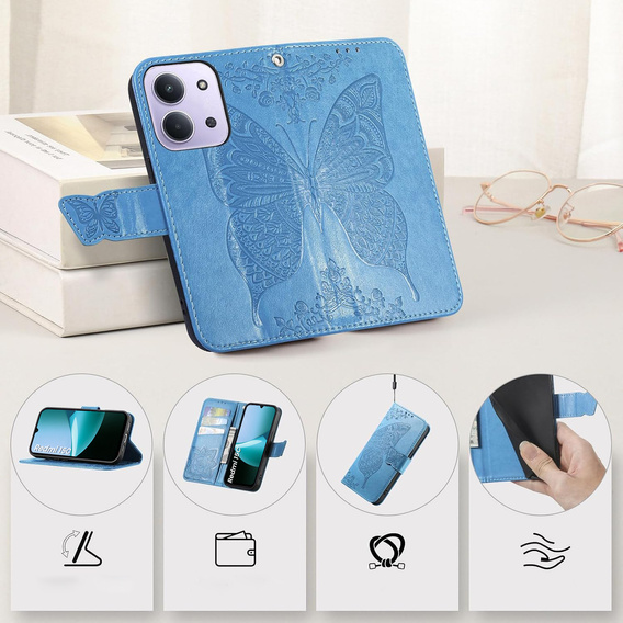 Чохол-книжка для Xiaomi Redmi 15C 4G/LTE, Butterfly, м'яти