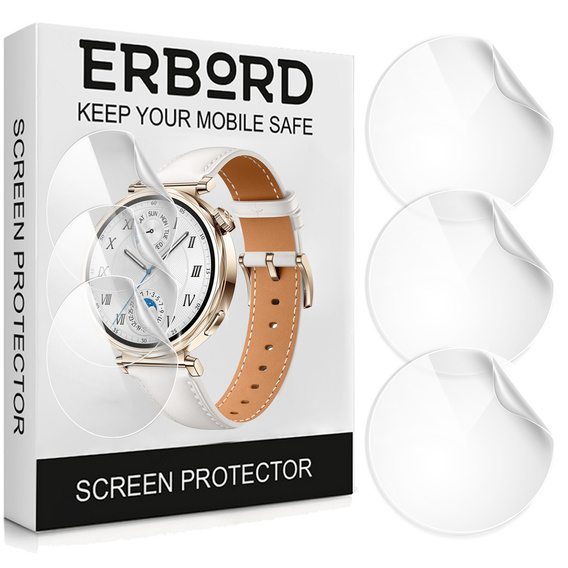 3x Гидрогелевая фольга ERBORD для Huawei Watch GT 5 41mm