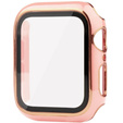 2в1 чехол и защитное стекло для часов Apple Watch 7/8 45mm - Pink / Gold