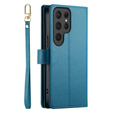 Откидной чехол для Samsung Galaxy S25 Ultra, Wallet Zipper Pocket, синий