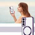 Чохол для Samsung Galaxy S22, Electro MagSafe, фіолетовий + Скло на екран