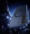 Чохол для Samsung Galaxy S21, для MagSafe, ERBORD Matt Case, темно-синій + захисне скло