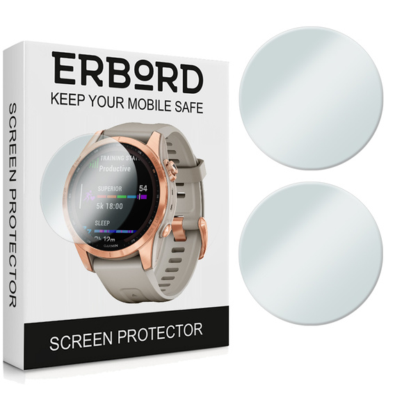 Захисне скло 2х Erbord для дисплею смарт годинника Garmin Fenix 7S