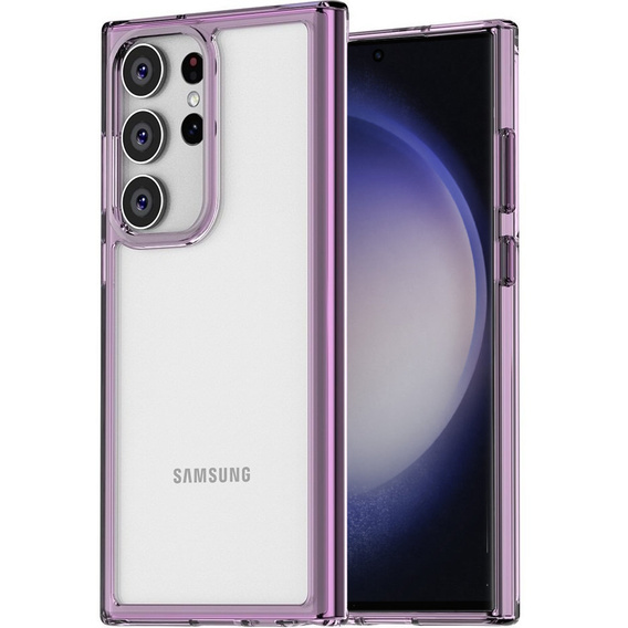 Чехол до Samsung Galaxy S23 Ultra, Fusion Hybrid, прозрачный / фиолетовый