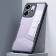 Чехол для Oppo Reno 14F, усиленный, прозрачный с черными боками