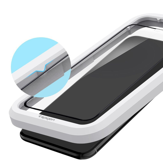 Закалённое стекло с рамкой для монтажа  SPIGEN Alm Glas FC iPhone 11 / iPhone XR