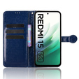 Чехол с крышкой для Xiaomi Redmi 15 5G / 4G, кошелек-ромб, синий