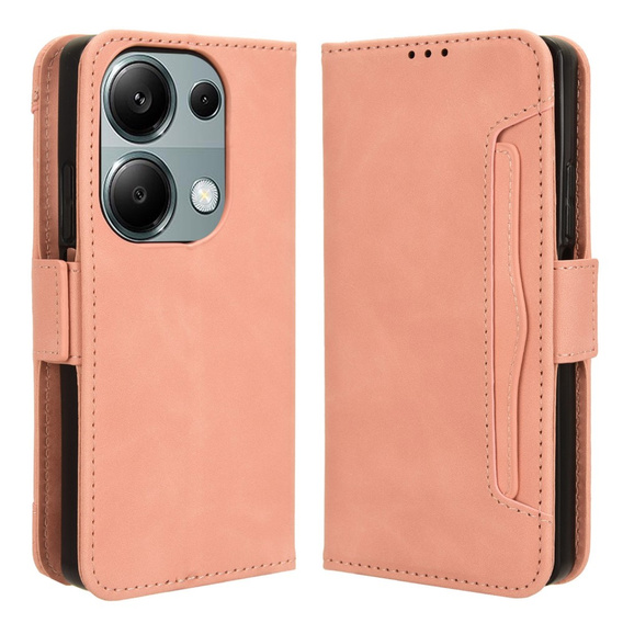 Откидной чехол для Xiaomi Redmi Note 13 Pro 4G / Xiaomi Redmi Note 14S / Xiaomi Poco M6 Pro 4G, Card Slot, розовый