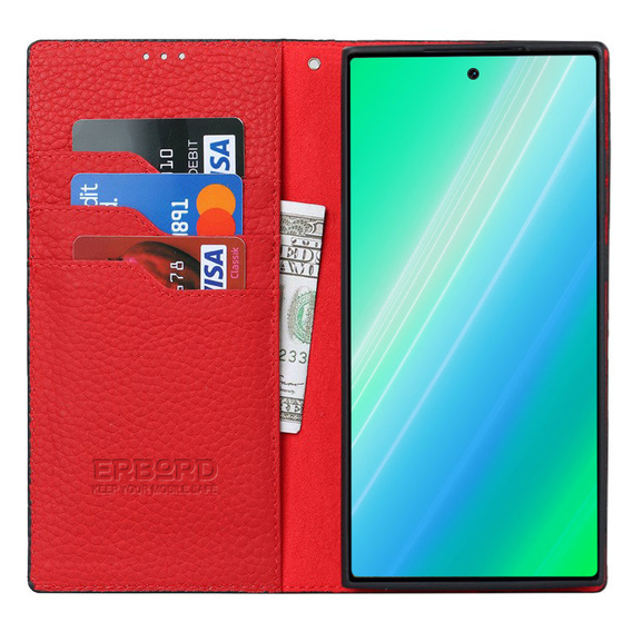 Кожаный чехол для Samsung Galaxy S23, ERBORD Grain Leather, чёрный