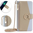 Чохол-книжка для iPhone 14, Wallet Zipper Pocket, з дзеркалом, м'яти