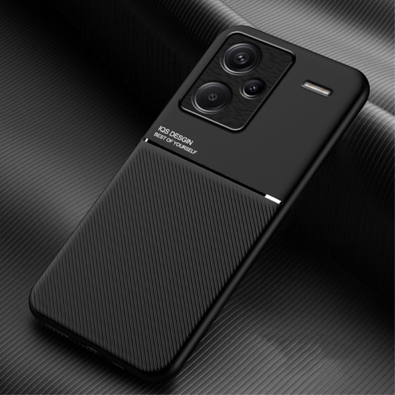 Чехол для Xiaomi Redmi Note 13 Pro+, с магнитной накладкой, чёрный