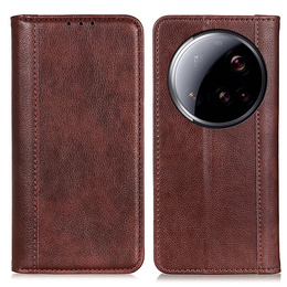 Флип-кейс для Xiaomi 15 Ultra, Split Leather, коричневый