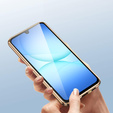 Чохол для Samsung Galaxy A17 5G, Magnetic Dual Glass, прозорий з золотистими боковинами
