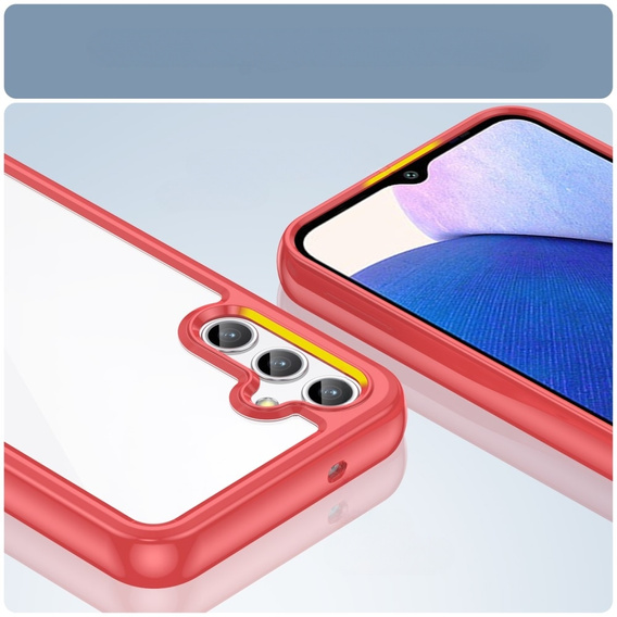 Чoхол до Samsung Galaxy A14 4G/5G, Fusion Hybrid, прозорий / червоний