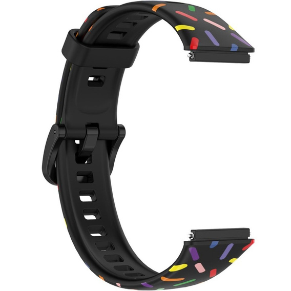 Силиконовый ремешок для Huawei Band 7, Black / Colorful
