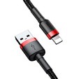 BASEUS Cafule Кабель Lightning 2.4A 0.5M - Black/Red