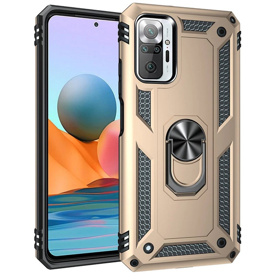 Броньований Чoхол до Xiaomi Redmi Note 10 Pro, Nox Case Ring, золотий