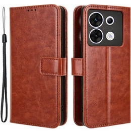 Откидной чехол для Infinix Zero 30 5G, Crazy Horse Wallet, коричневый