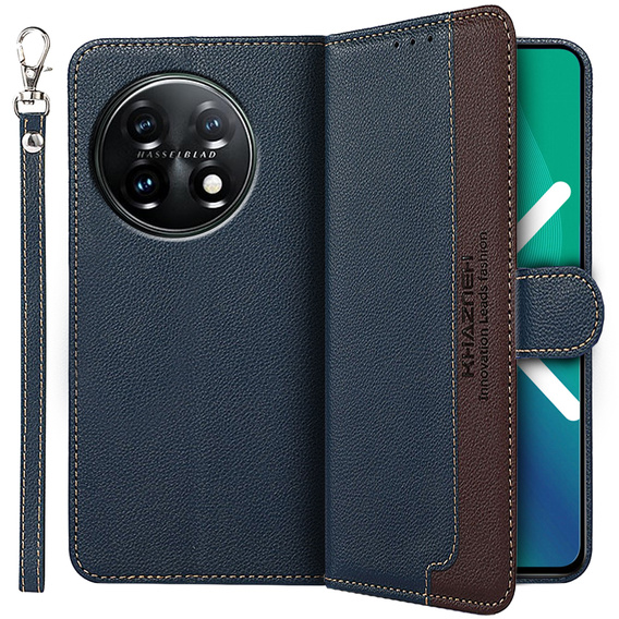 Чохол-книжка для OnePlus 11 5G, KHAZNEH RFID, Dual Color, темно-синій