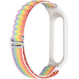 Нейлоновий ремінець до Xiaomi Mi Band 3/4/5/6/7/7 NFC, Colorful / White