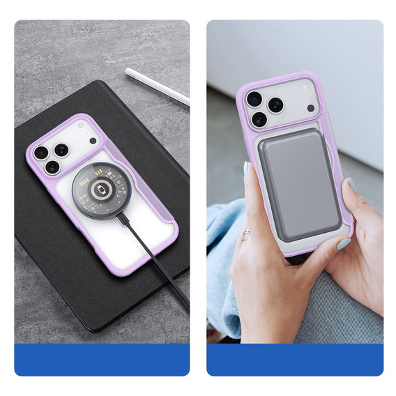 Чехол Dux Ducis для iPhone 17 Pro Max, Skin X Pro, с откидной крышкой, для MagSafe, фиолетовый