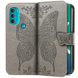 Чохол-книжка для Motorola Moto G71 5G, Butterfly, сірий
