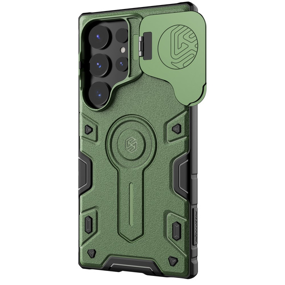 Чехол для Samsung Galaxy S24 Ultra, бронированный Nillkin, CamShield Armor Prop, зелёный
